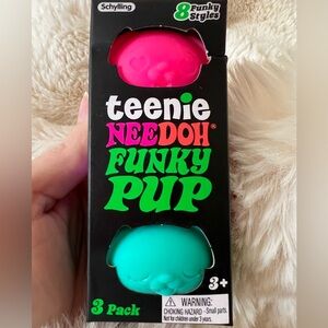 Schylling Teenie NeeDoh Funky Pup 3 Pack- VIRAL Fidget Stress Ball Toy